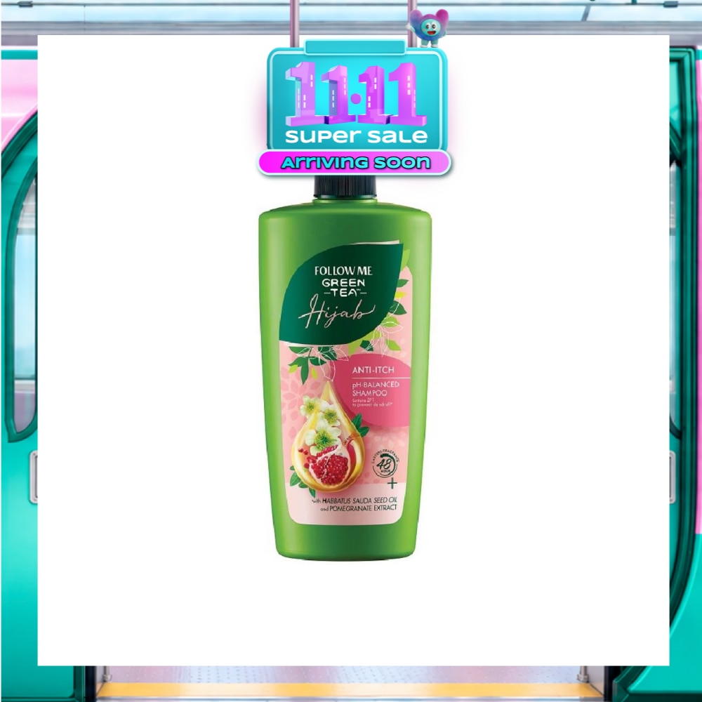 Green Tea HIJAB Anti Itch pH Balanced Shampoo with Habbatus Saude Seed Oil & Pomegranate Extract (Prevent Dandruff) 650ml image