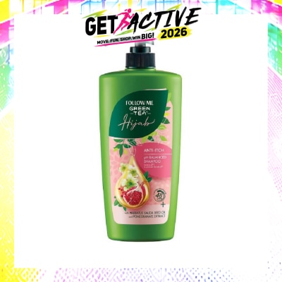 FOLLOW ME - Green Tea HIJAB Anti-Itch pH-Balanced Shampoo with Habbatus Saude Seed Oil & Pomegranate Extract (Prevent Dandruff) 650ml image