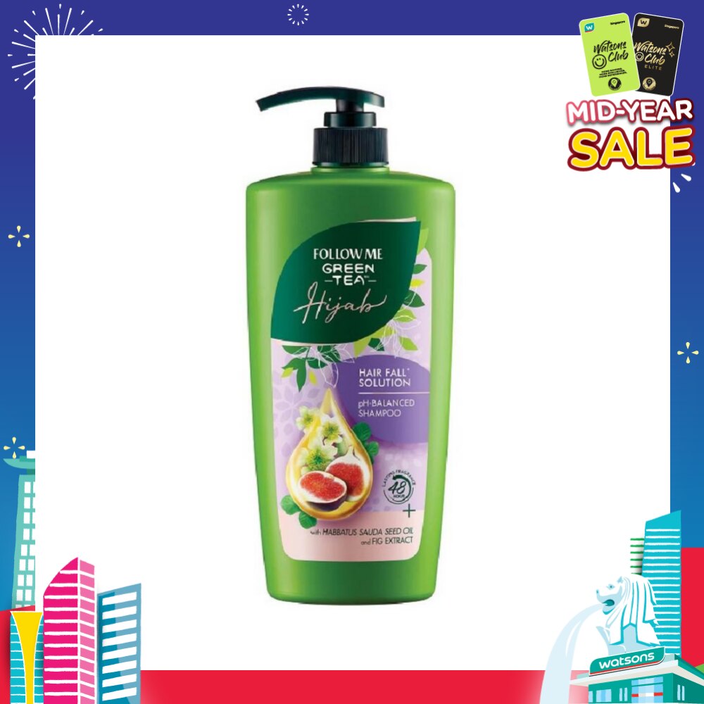 Green Tea HIJAB Hair Fall Solution pH-Balanced Shampoo with Habbatus Saude Seed Oil & Fig Extract (Strengthens Weak Hair) 650ml