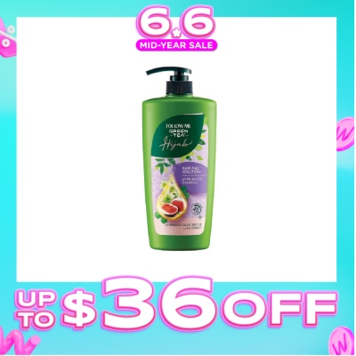 FOLLOW ME - Green Tea HIJAB Hair Fall Solution pH-Balanced Shampoo with Habbatus Saude Seed Oil & Fig Extract (Strengthens Weak Hair) 650ml