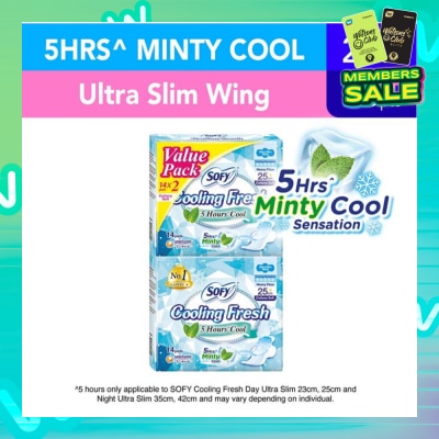 SOFY Cooling Fresh Day Ultra Slim Wing 25cm Twin Pack 14s x 2s