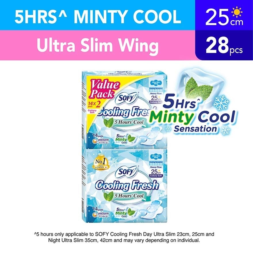 Cooling Fresh Day Ultra Slim Wing 25cm Twin Pack 14s x 2s