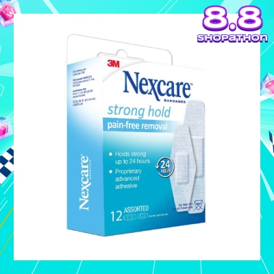 NEXCARE™ Strong Hold Pain Free Removal Bandages Assorted Proprietary Advanced Adhesive (Holds Strong up to 24hrs) 12s