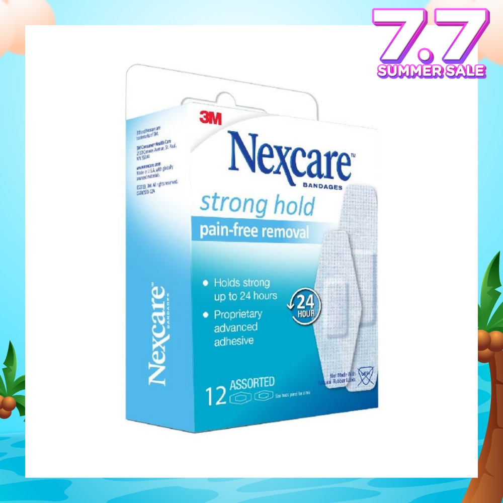 Strong Hold Pain Free Removal Bandages Assorted Proprietary Advanced Adhesive (Holds Strong up to 24hrs) 12s