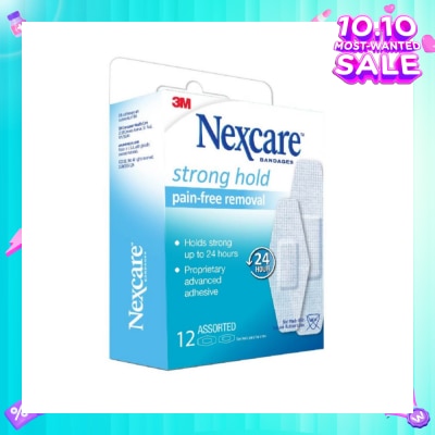 NEXCARE™ Strong Hold Pain Free Removal Bandages Assorted Proprietary Advanced Adhesive (Holds Strong up to 24hrs) 12s
