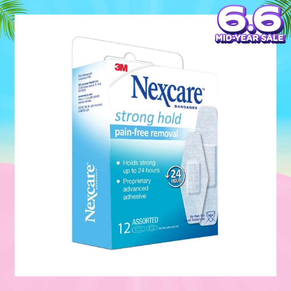Strong Hold Pain Free Removal Bandages Assorted Proprietary Advanced Adhesive (Holds Strong up to 24hrs) 12s