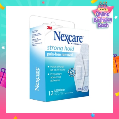 NEXCARE™ Strong Hold Pain Free Removal Bandages Assorted Proprietary Advanced Adhesive (Holds Strong up to 24hrs) 12s