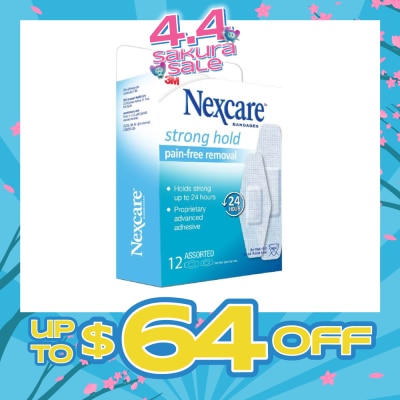 NEXCARE™ - Strong Hold Pain Free Removal Bandages Assorted Proprietary Advanced Adhesive (Holds Strong up to 24hrs) 12s