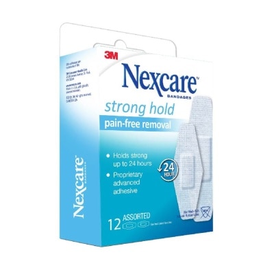 NEXCARE™ Strong Hold Pain Free Removal Bandages Assorted Proprietary Advanced Adhesive (Holds Strong up to 24hrs) 12s