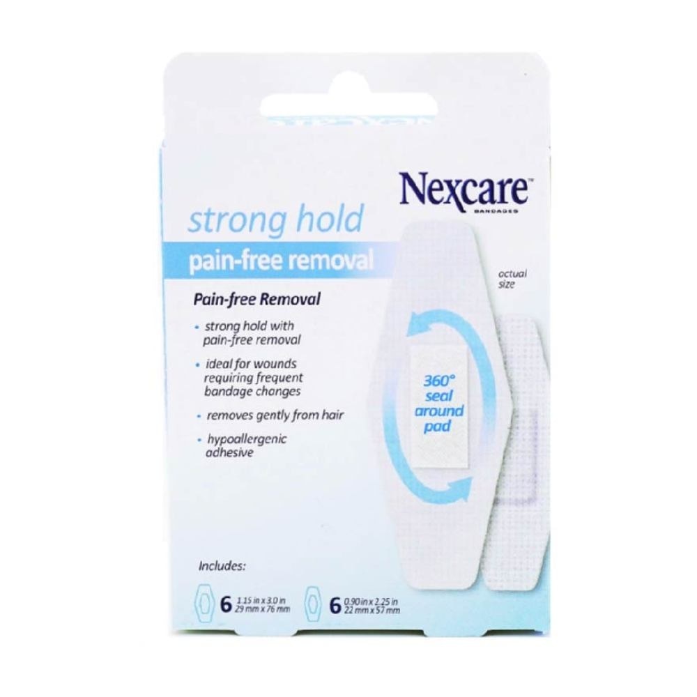 Strong Hold Pain Free Removal Bandages Assorted Proprietary Advanced Adhesive (Holds Strong up to 24hrs) 12s