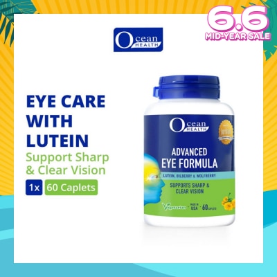 OCEAN HEALTH Advanced Eye Formula Caplet (Supports Sharp & Clear Vision + With Lutein, Bilberry & Wolfberry + Vegetarian) 60s