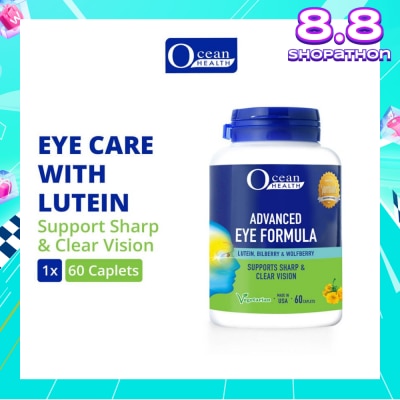 OCEAN HEALTH Advanced Eye Formula Caplet (Supports Sharp & Clear Vision + With Lutein, Bilberry & Wolfberry + Vegetarian) 60s
