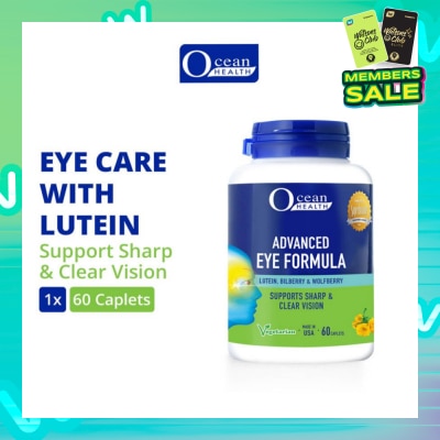 OCEAN HEALTH Advanced Eye Formula Caplet (Supports Sharp & Clear Vision + With Lutein, Bilberry & Wolfberry + Vegetarian) 60s