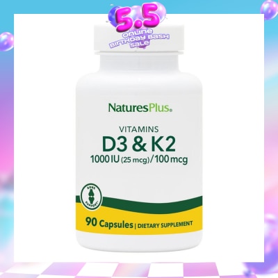 NATURE'S PLUS - Vitamin D3 & K2 1000 Dietary Supplement Capsule 90s