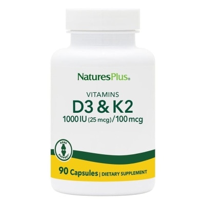 NATURE'S PLUS Vitamin D3 & K2 1000 Dietary Supplement Capsule 90s