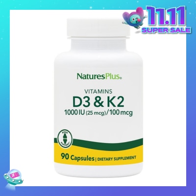 NATURE'S PLUS Vitamin D3 & K2 1000 Dietary Supplement Capsule 90s