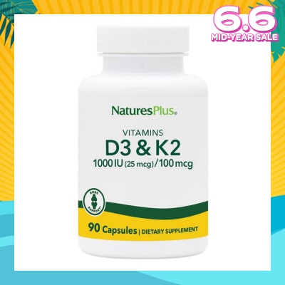 NATURE'S PLUS Vitamin D3 & K2 1000 Dietary Supplement Capsule 90s