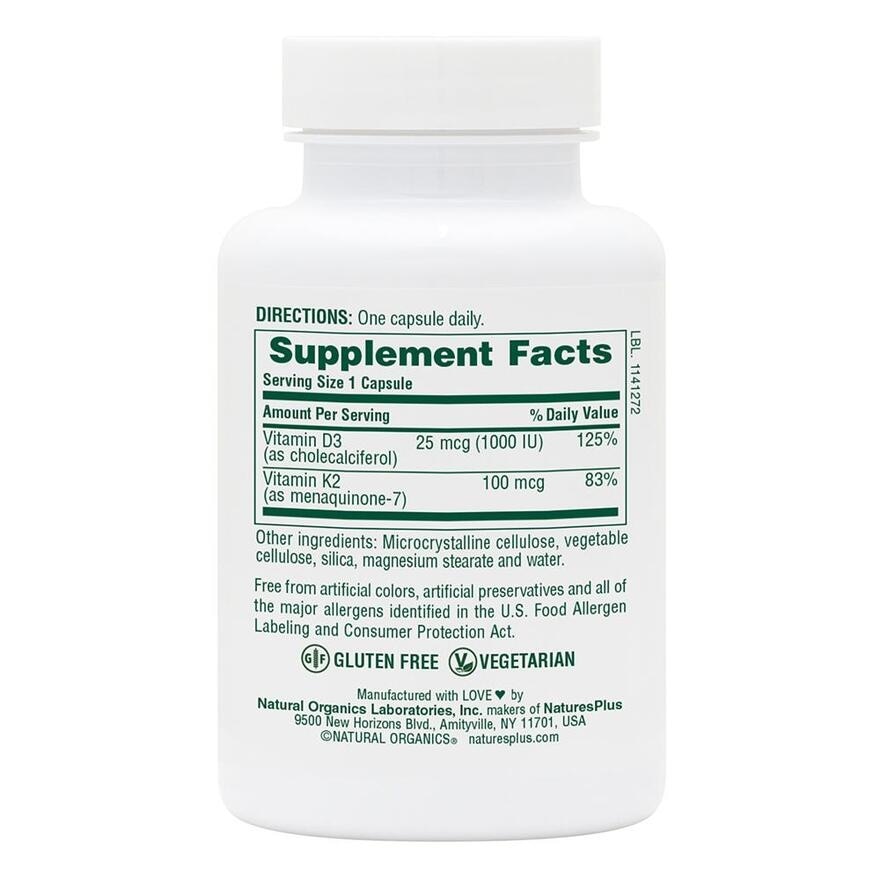 Vitamin D3 & K2 1000 Dietary Supplement Capsule 90s