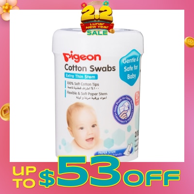 PIGEON Cotton Swabs Thin Stem 200s