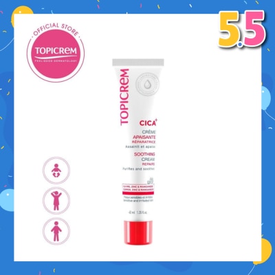 TOPICREM Cica Soothing Cream (Repairs Skin And Moisturizes For 24 Hours) 40ml