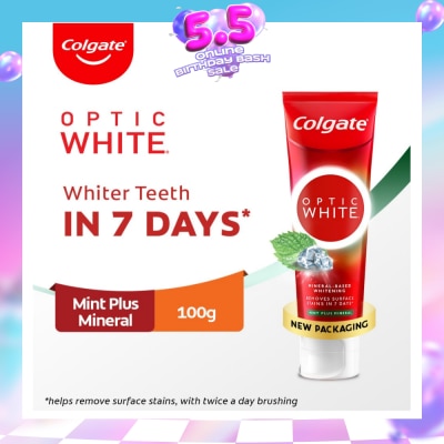 COLGATE - Optic White Mint Plus Mineral Toothpaste 100g