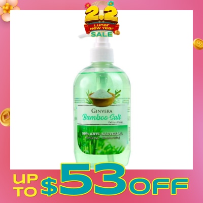 GINVERA Bamboo Salt Gel Anti-Bacterial Hand Soap (Purifying and Moisturizing) 500g
