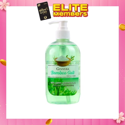 GINVERA Bamboo Salt Gel Anti-Bacterial Hand Soap (Purifying and Moisturizing) 500g
