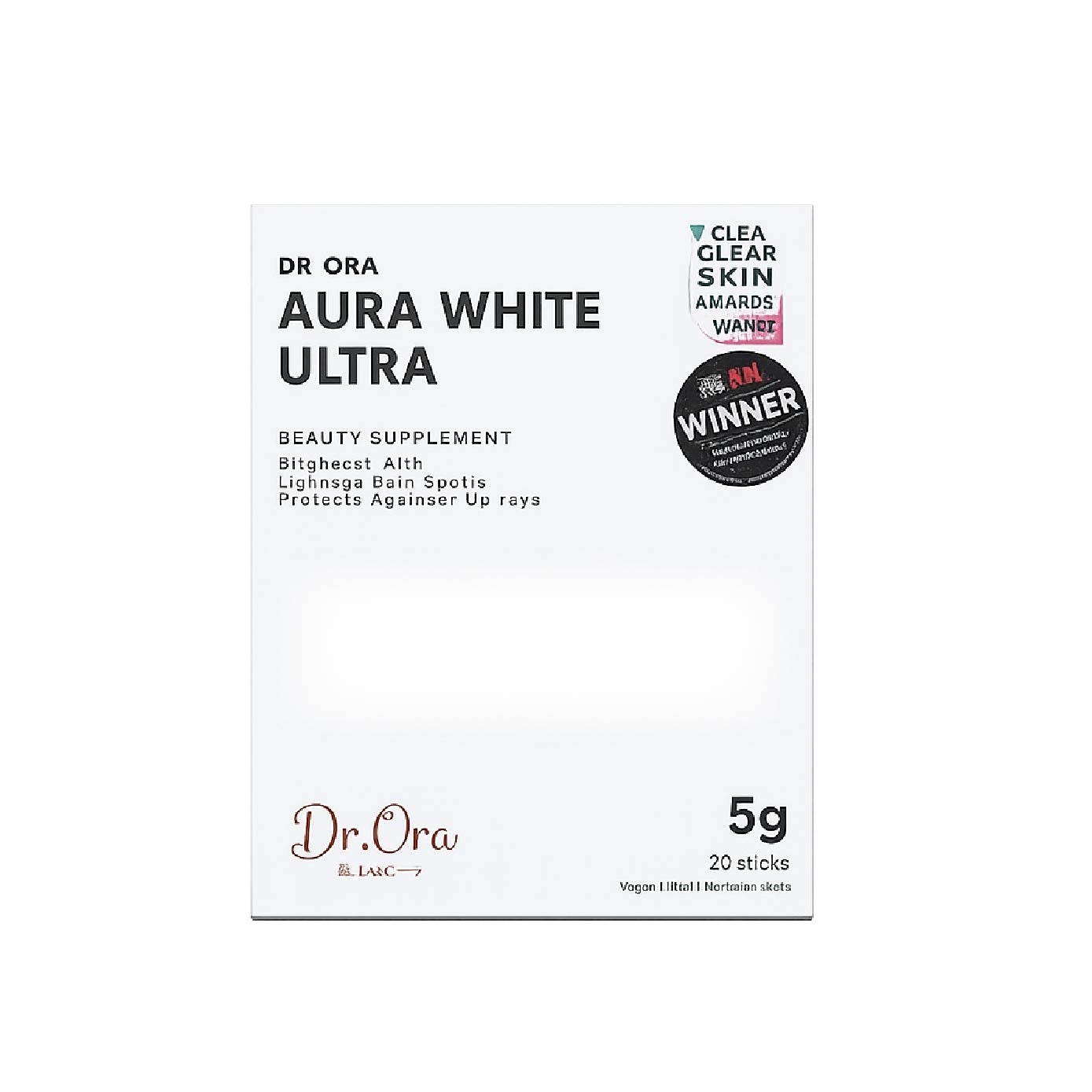 Aura White Ultra & Dreamglow Acne Clear Beauty Supplement Bundle Set 1s
