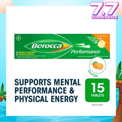 BEROCCA Performance Effervescent Orange Flavour 15s