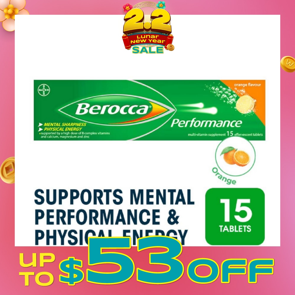 Performance Effervescent Orange Flavour 15s (Expiry: Oct`2026)