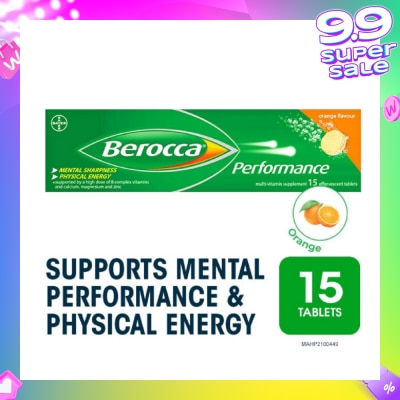 BEROCCA Performance Effervescent Orange Flavour 15s