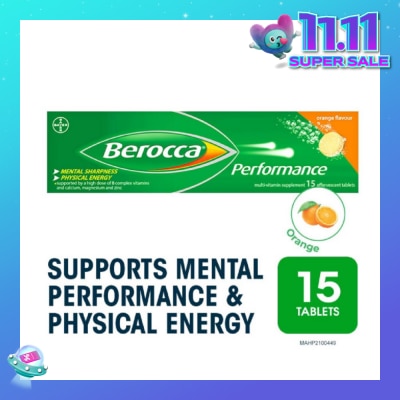 BEROCCA Performance Effervescent Orange Flavour 15s