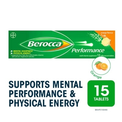 BEROCCA Performance Effervescent Orange Flavour 15s