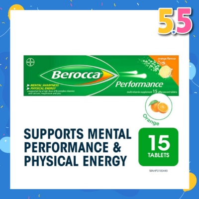 BEROCCA Performance Effervescent Orange Flavour 15s