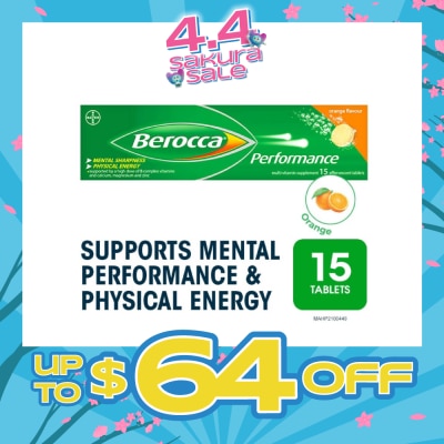 BEROCCA - Performance Effervescent Orange Flavour 15s (Expiry: Oct`2026)