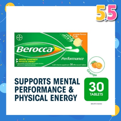 BEROCCA Perfomance Effervescent Orange Flavour 30s