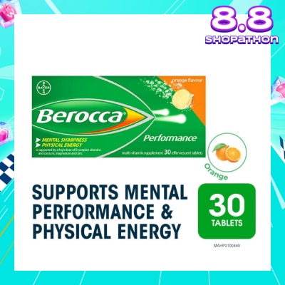 BEROCCA Perfomance Effervescent Orange Flavour 30s