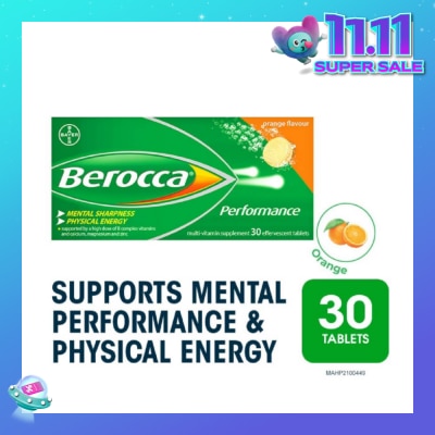 BEROCCA Perfomance Effervescent Orange Flavour 30s
