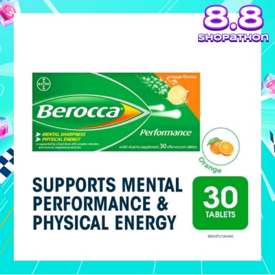 BEROCCA Perfomance Effervescent Orange Flavour 30s
