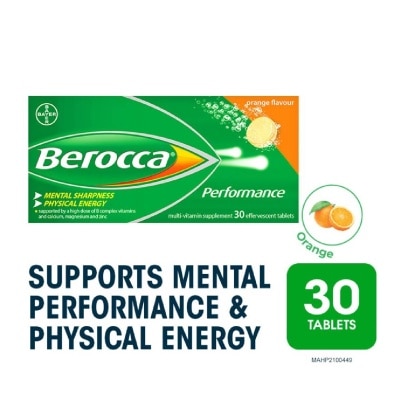 BEROCCA Perfomance Effervescent Orange Flavour 30s