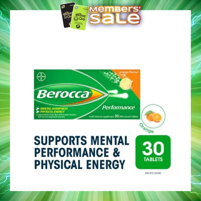 BEROCCA - Perfomance Effervescent Orange Flavour 30s (Expiry: Oct`2026)