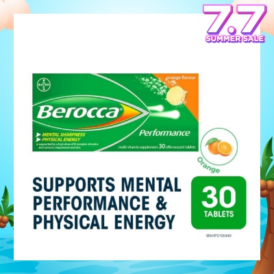 BEROCCA Perfomance Effervescent Orange Flavour 30s