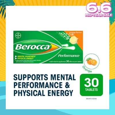BEROCCA Perfomance Effervescent Orange Flavour 30s