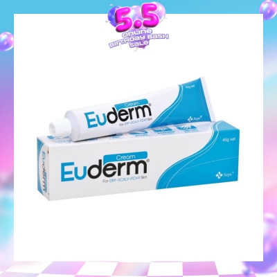 EUDERM - Deep Moisturising Non-Greasy Non-Sticky Cream (Suitable for Dry Scaly Itchy Skin Type Caused by Alkaline Soap or Chemical) 45g