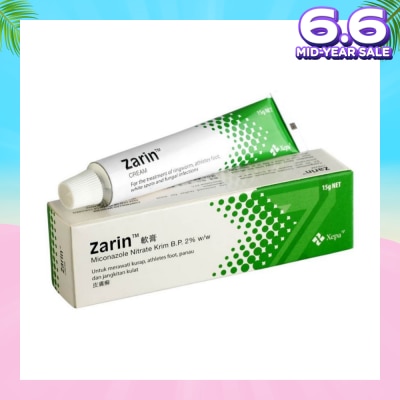 ZARIN Anti-Fungal Cream (For Treatment of Ringworm, Atheletes Foot, White Spots & Fungal Infection) 15g