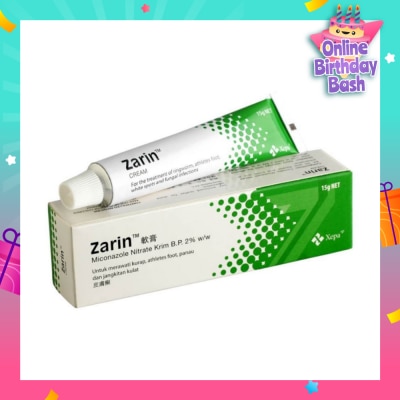 ZARIN Anti-Fungal Cream (For Treatment of Ringworm, Atheletes Foot, White Spots & Fungal Infection) 15g