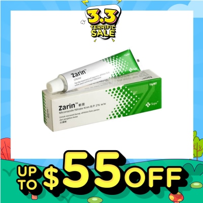 ZARIN Anti-Fungal Cream (For Treatment of Ringworm, Atheletes Foot, White Spots & Fungal Infection) 15g