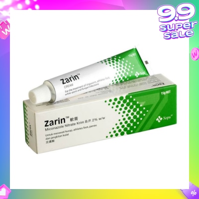 ZARIN Anti-Fungal Cream (For Treatment of Ringworm, Atheletes Foot, White Spots & Fungal Infection) 15g