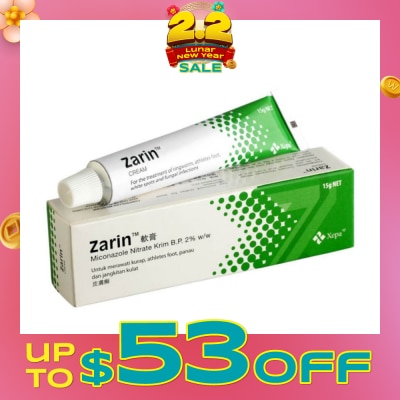 ZARIN Anti-Fungal Cream (For Treatment of Ringworm, Atheletes Foot, White Spots & Fungal Infection) 15g