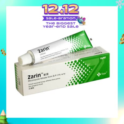 ZARIN Anti-Fungal Cream (For Treatment of Ringworm, Atheletes Foot, White Spots & Fungal Infection) 15g